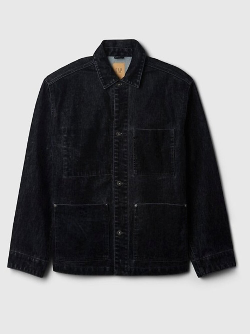 GAP Flocked Denim Chore Jacket (Dark Navy Size XS)